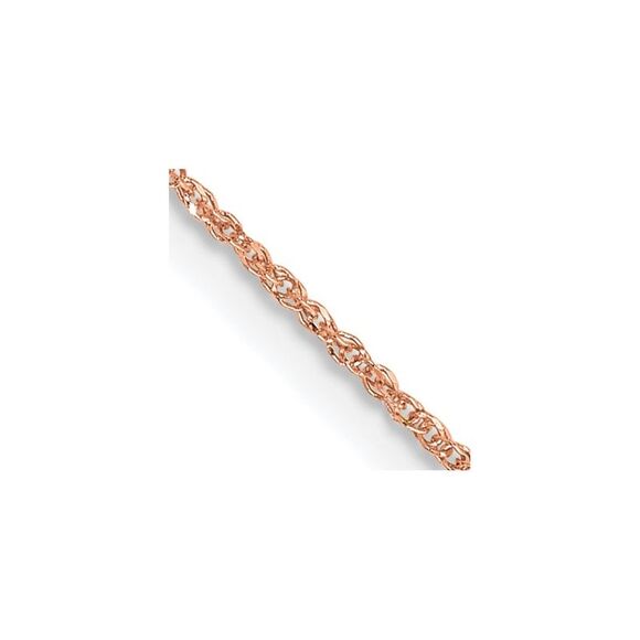 Kazi Luxury 14K Rose Gold 24 inch .7mm Ropa with Spring Ring Clasp Chain
